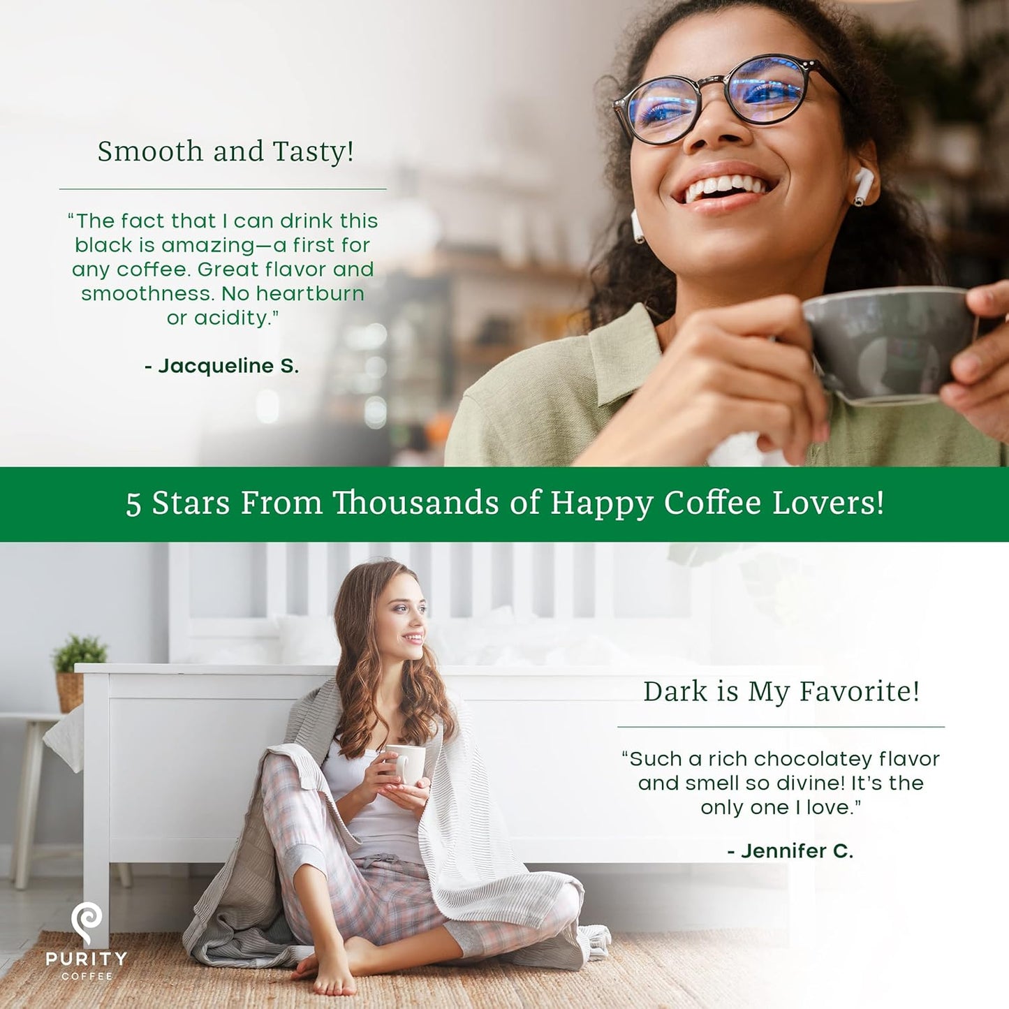 PURITY COFFEE EASE Low Acid Dark Roast Whole Bean (2268g Bag) | Specialty-Grade USDA Organic Arabica Blend | Third Party Tested for Mold, Mycotoxins & Pesticides