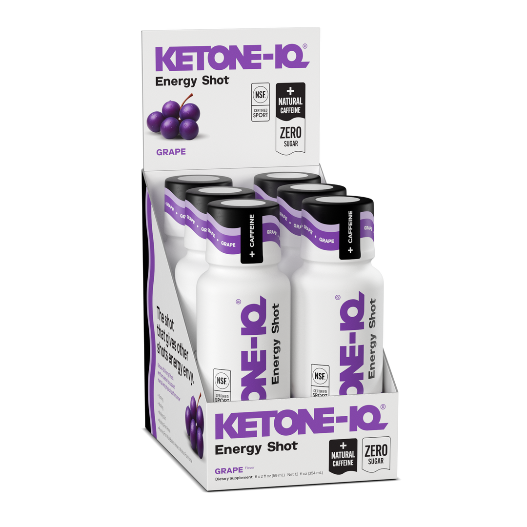 Ketone-IQ +Caffeine Shot,  Grape, 6 Bottles, 2 fl oz (59 ml) Each