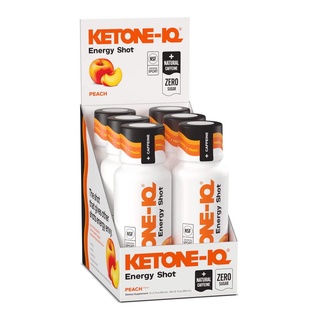 Ketone-IQ, Energy Shot, Peach, 6 Bottles, 2 fl oz (59 ml) Each