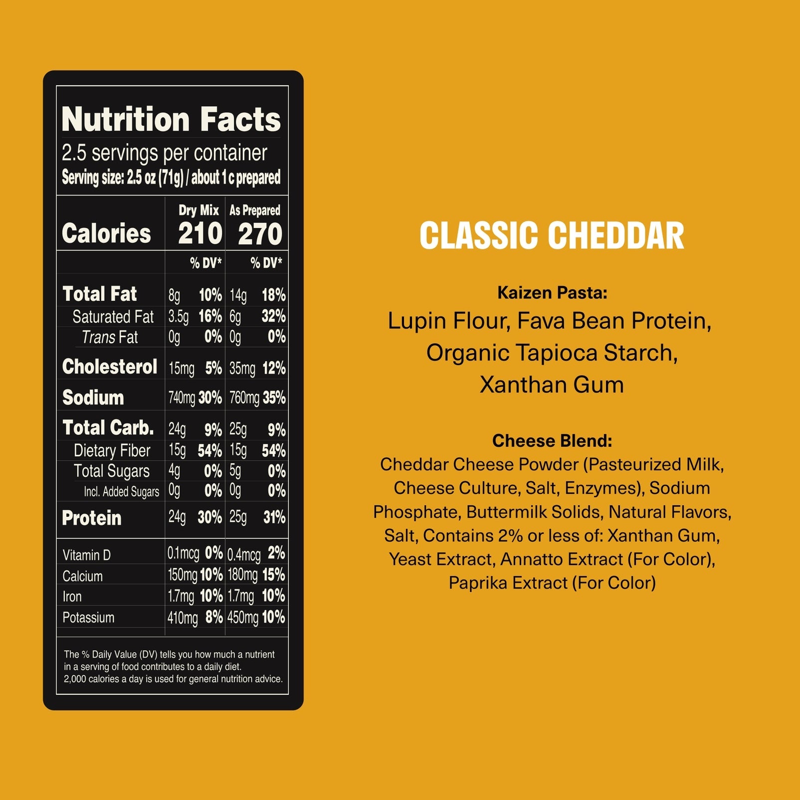 Kaizen – Protein Cheddar Mac & Cheese, Classic Cheddar – 6.4 oz